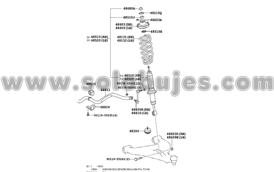 Soporte amortiguador Fortuner 2020 catalogo