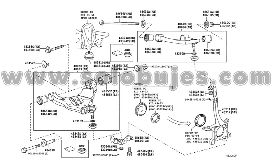 Buje tijera 4Runner 2010 catalogo