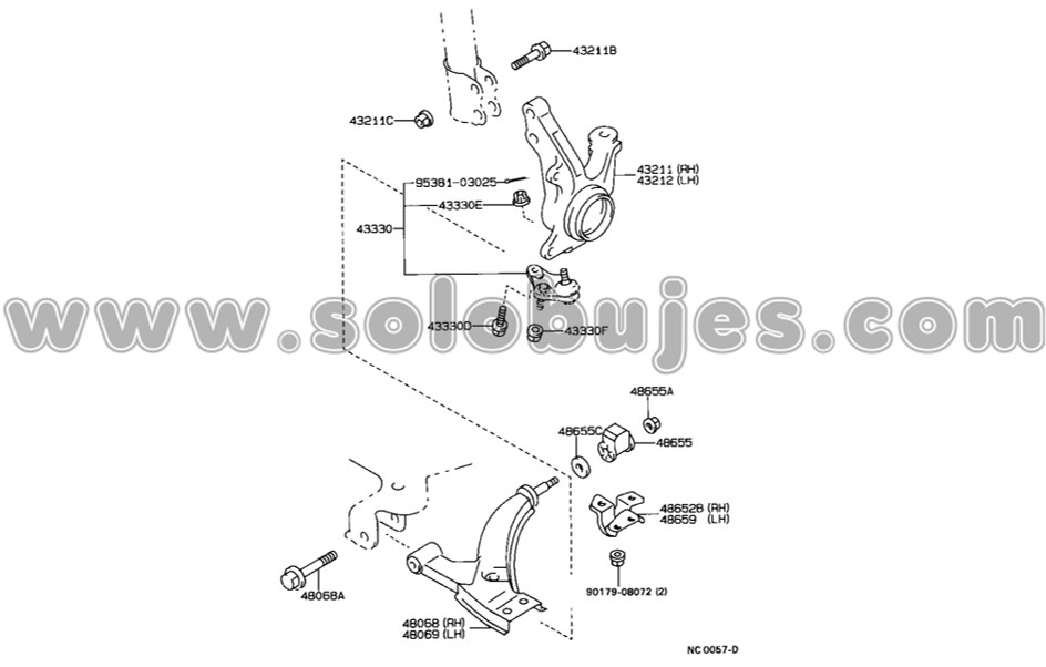 Buje tijera Corolla 1992 catalogo