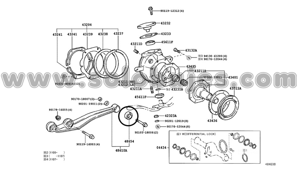 Buje tijera Land Cruiser 1997 catalogo