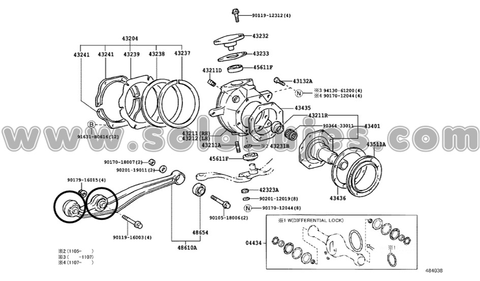 Buje tijera delantero Land cruiser 1988 catalogo