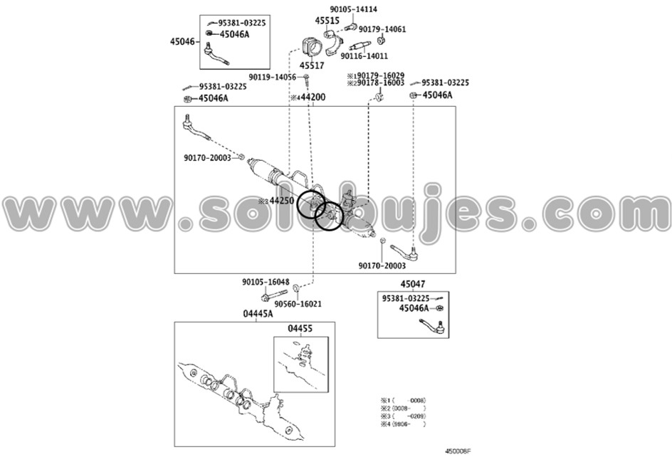 Bujes caja direccion 4Runner 1998 catalogo