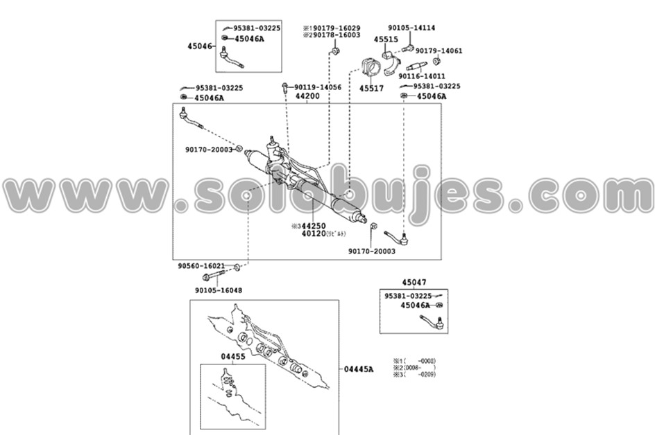 Caucho caja direccion 4Runner 1998 catalogo