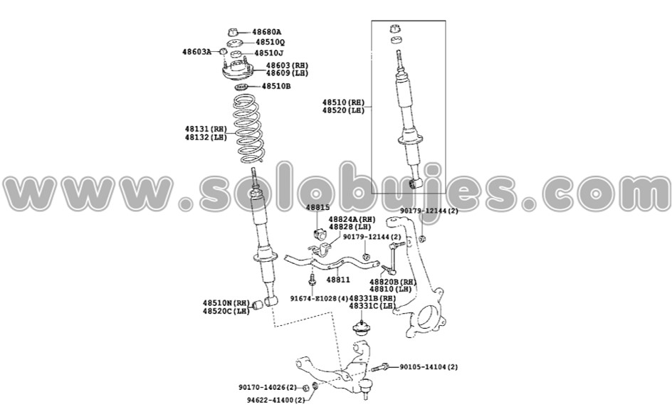 Cauchos estabilizadora 4Runner 2004 catalogo