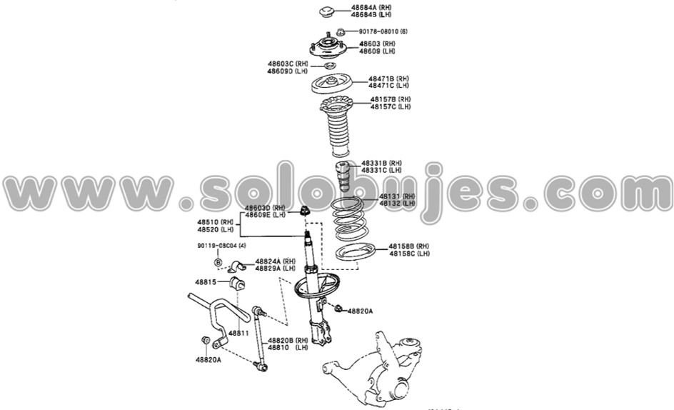 Soporte amortiguador Corolla 2016 catalogo