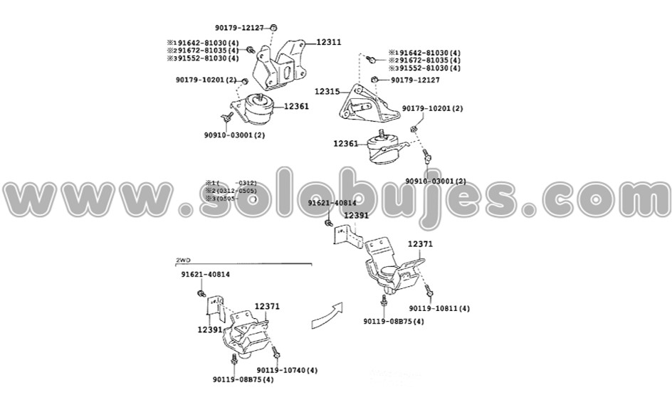 Soporte caja 4Runner 2006 catalogo