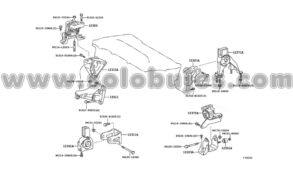 Soporte caja Corolla 2014 catalogo