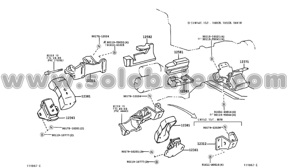 Soporte caja Hilux 2001 catalogo