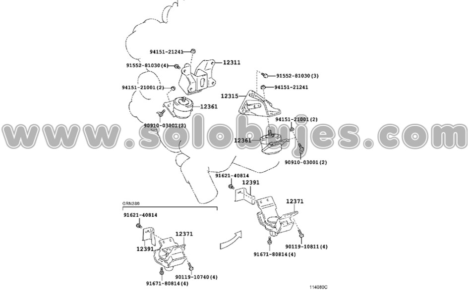 Soporte motor 4Runner 2022 catalogo