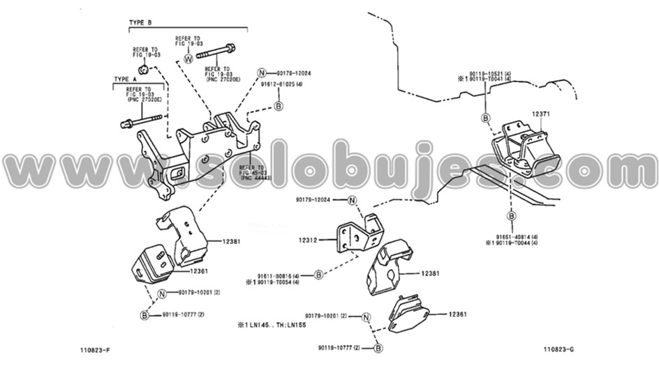 Soporte motor Hilux 1993 catalogo