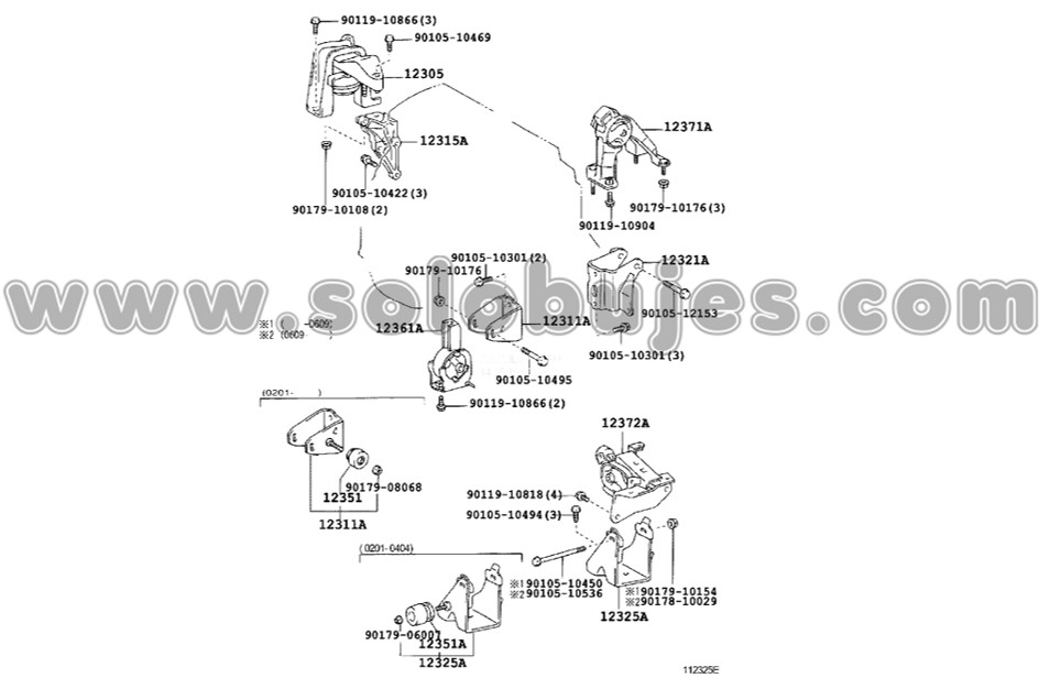 Soporte motor delantero Corolla 2008 catalogo