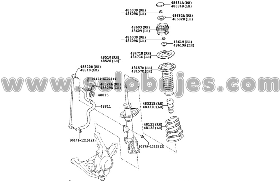 Soporte amortiguador Yaris 2009 catalogo