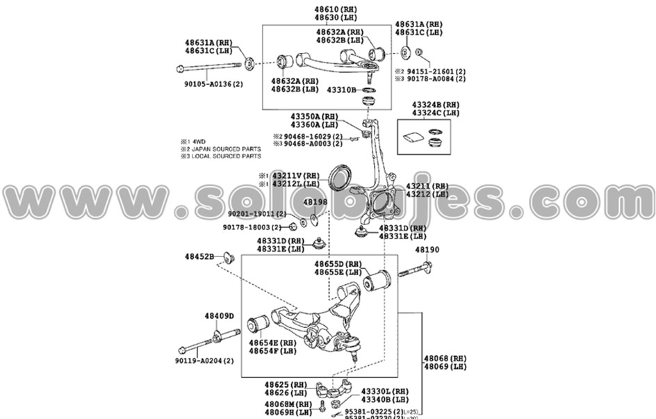 Buje tijera superior Tundra 2015 catalogo