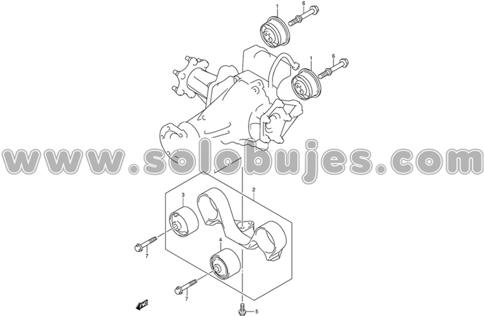 Buje diferencial trasero Grand Vitara sz 2008 catalogo