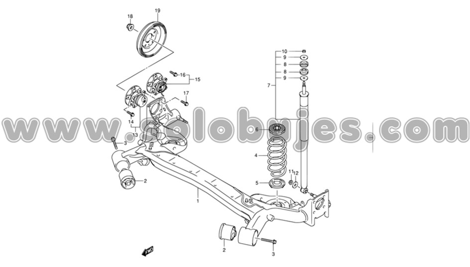 Buje puente SX4 2015 catalogo