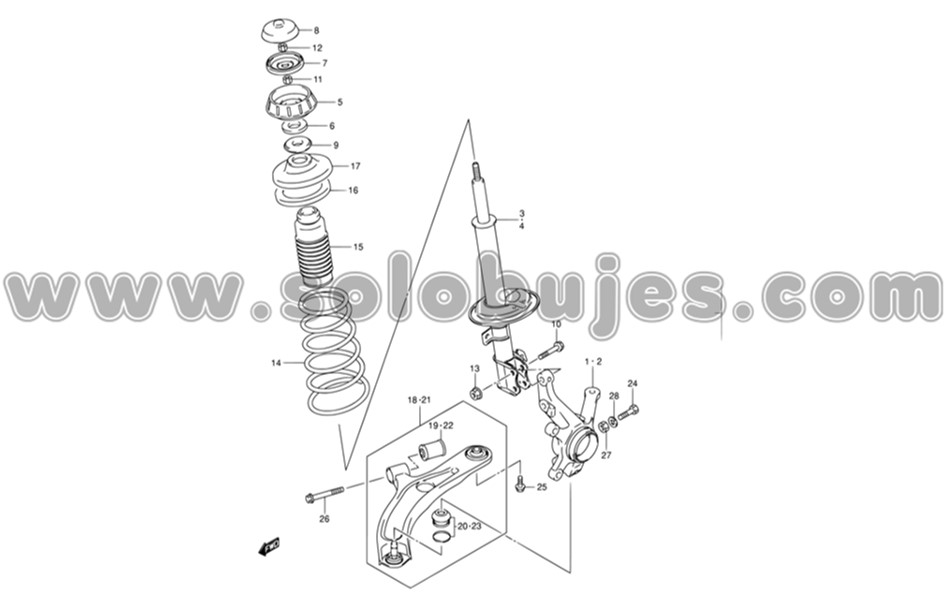 Buje puño tijera Dzire 2021 catalogo