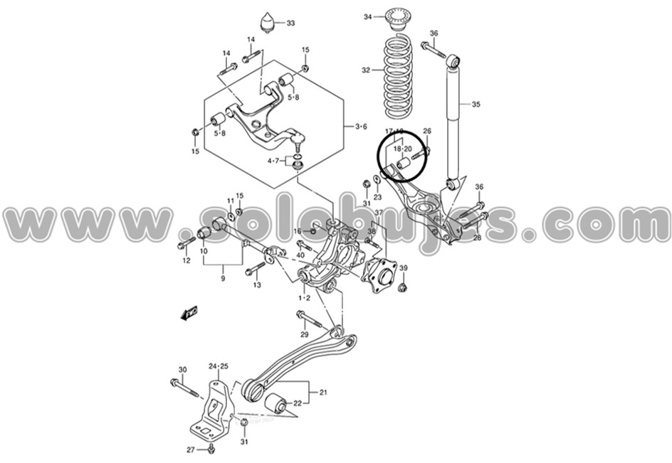 Buje tijera trasera Grand Vitara sz 2010 catalogo