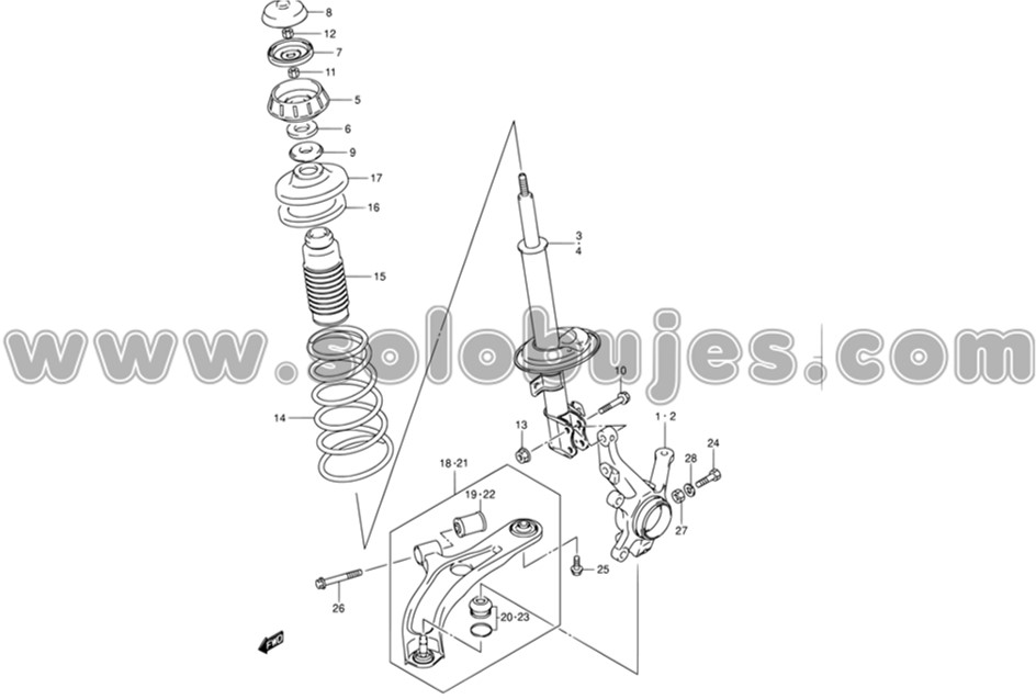 Soporte amortiguador Dzire 2014 catalogo