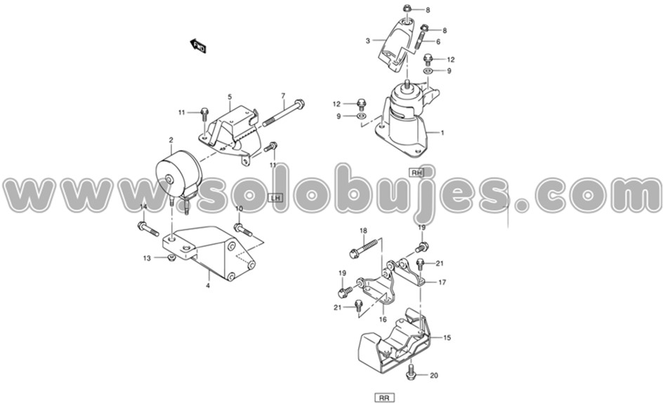 Soporte motor derecho Dzire 2013 catalogo