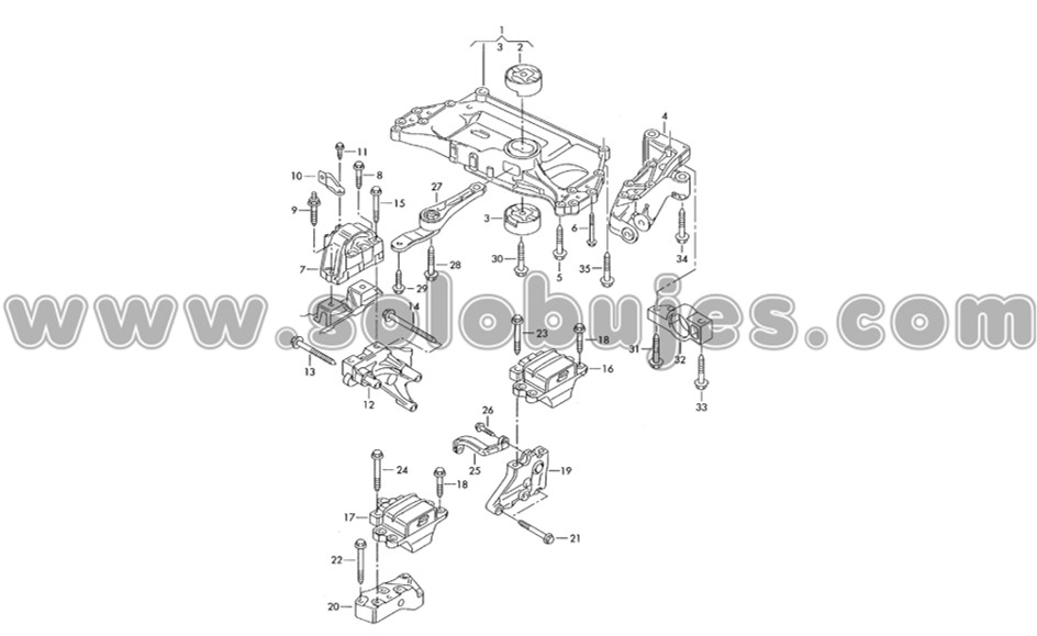 Soporte motor izquierdo Vento 2016 catalogo