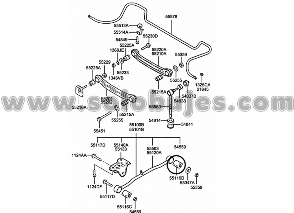 Buje brazo trasero Accent 2005 catalogo