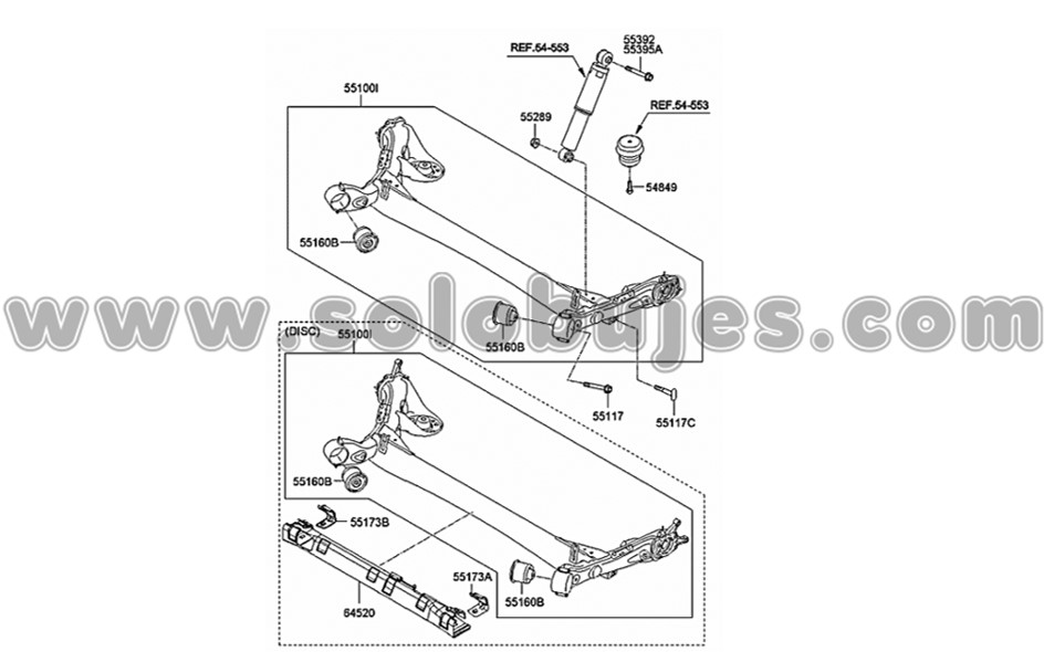 Buje puente trasero Accent 2016 catalogo