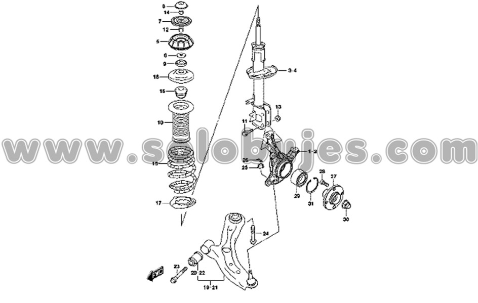 Buje puño tijera S-cross 2015 catalogo