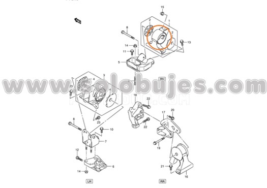 Buje soporte motor derecho suzuki celerio 2022 catalogo