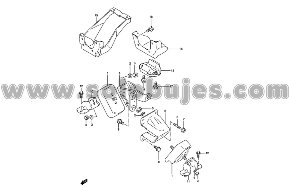 Soporte motor Jimny 2014 catalogo