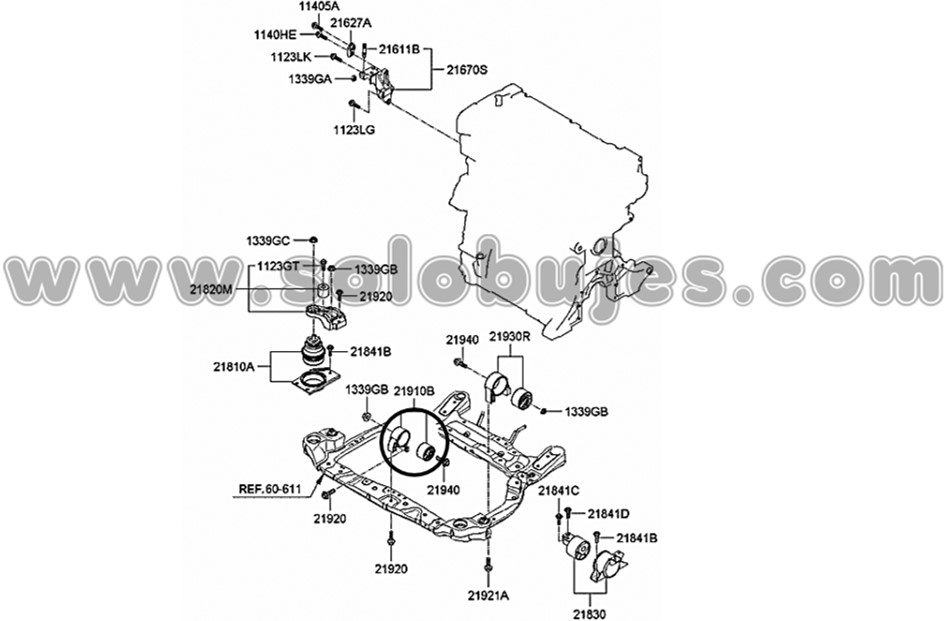 Soporte motor delantero Accent 2008 catalogo