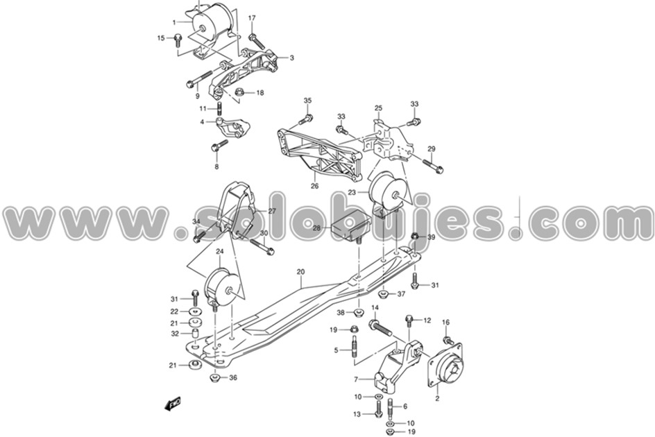 Soporte motor delantero S-cross 2022 catalogo