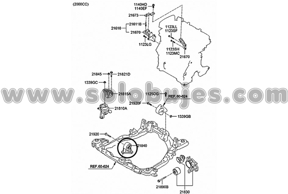 Soporte motor delantero Tucson 2004 catalogo