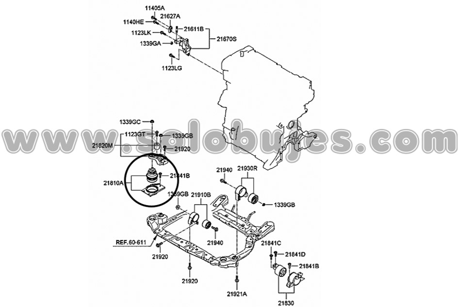 Soporte motor derecho Accent 2007 catalogo