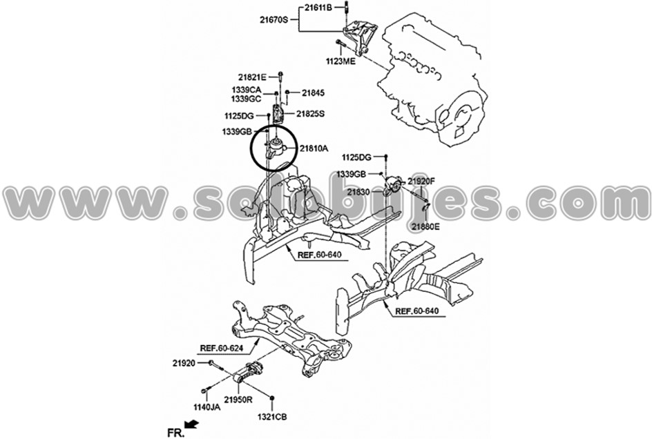 Soporte motor derecho Accent 2013 catalogo