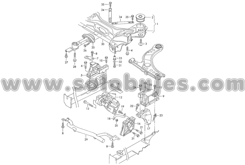 Soporte motor derecho Beetle 1998 catalogo