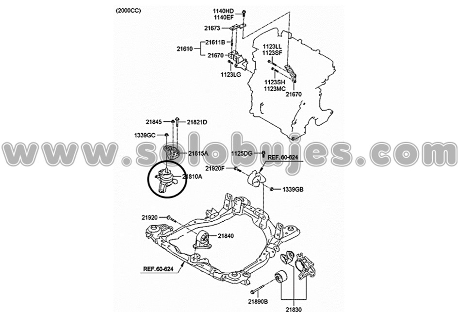 Soporte motor derecho Tucson 2005 catalogo