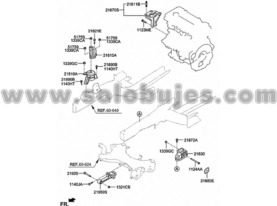 Soporte motor derecho Tucson 2021 catalogo