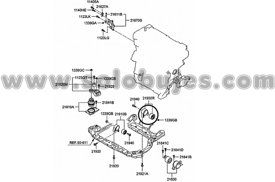 Soporte motor trasero Accent 2008 catalogo