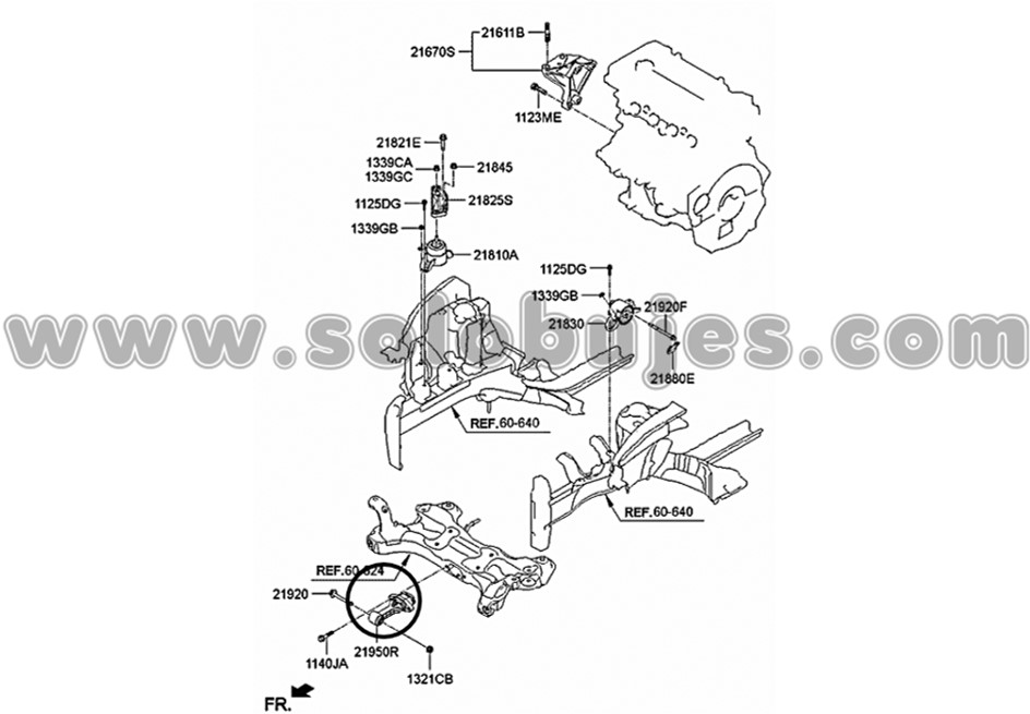 Soporte motor trasero Accent 2016 catalogo