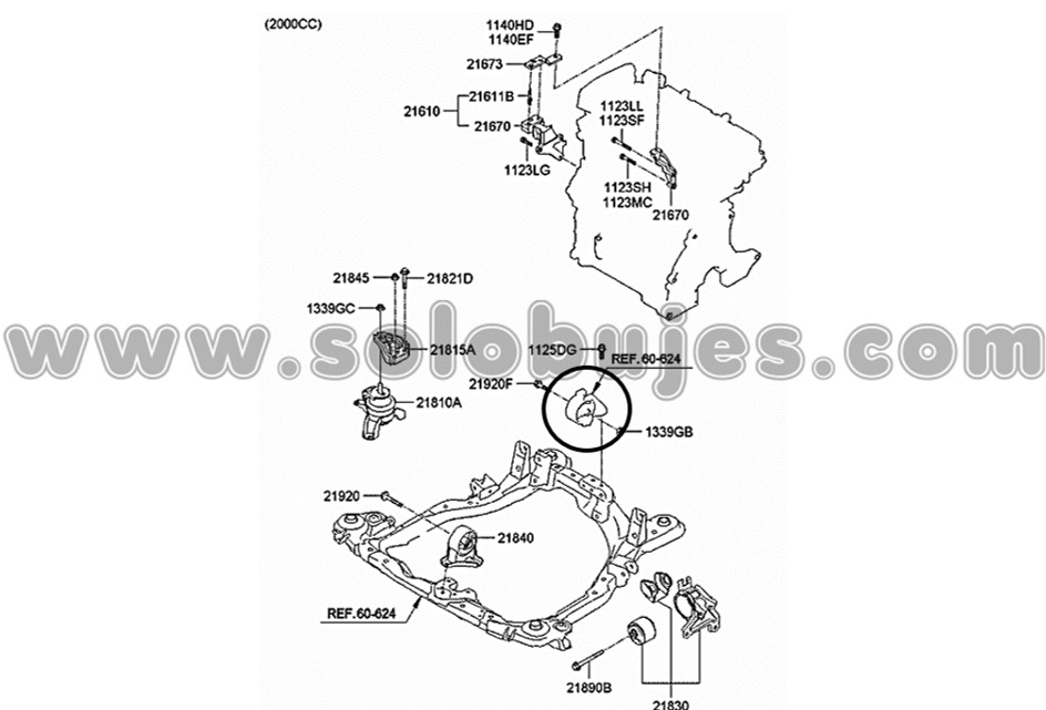 Soporte motor trasero Tucson 2006 catalogo