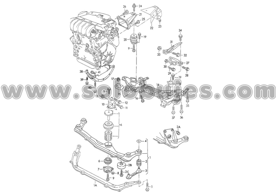 Soporte motor trasero izquierdo Vento 1999 catalogo