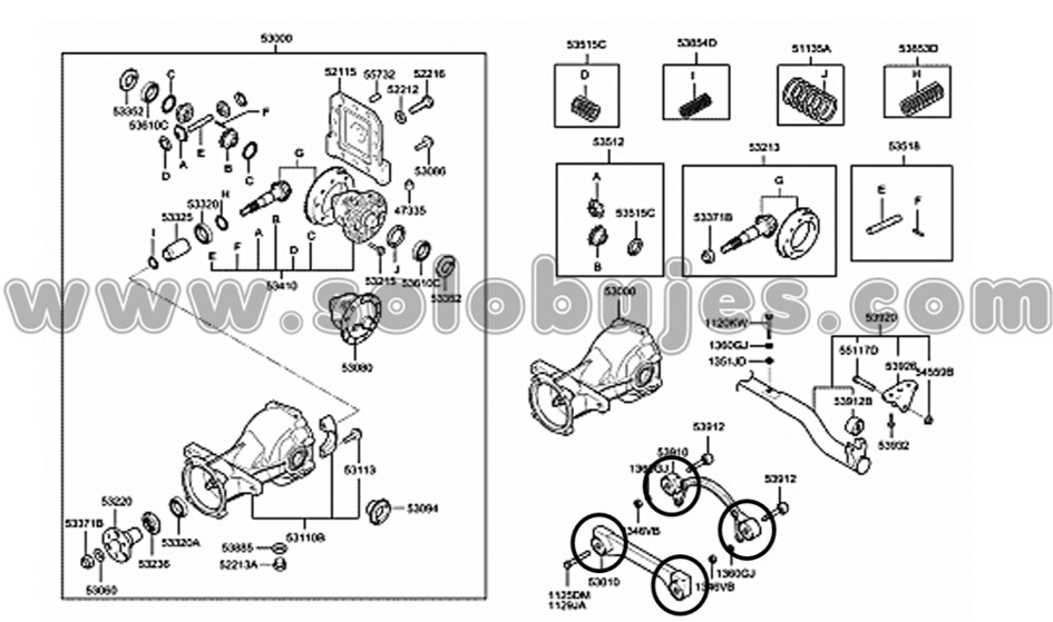 Buje soporte diferencial Santafe 2003 catalogo