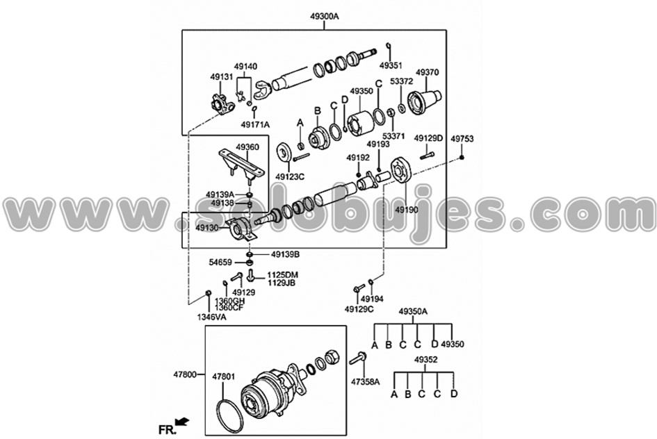 Soporte cardan Santafe 2013 catalogo