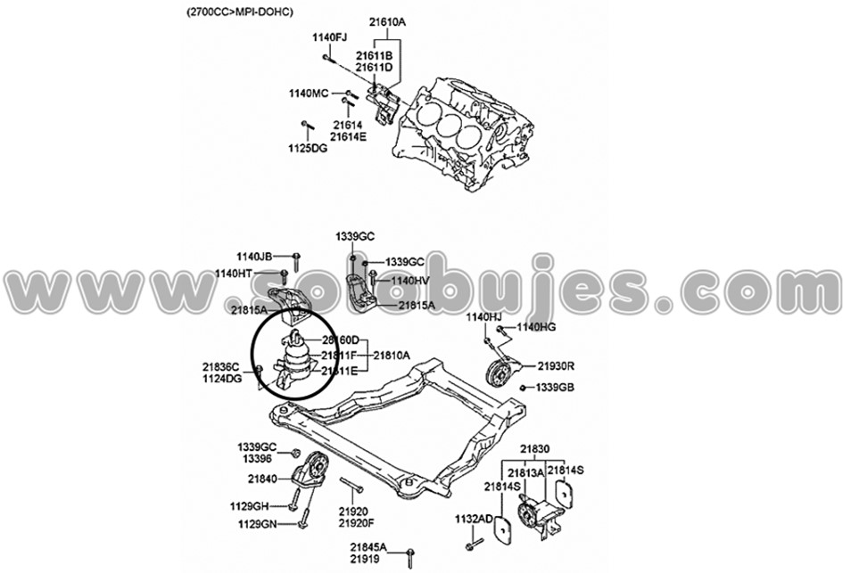 Soporte hidraulico Santafe 2001 catalogo