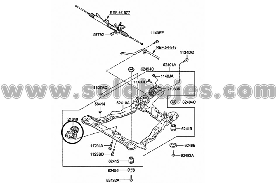 Soporte motor delantero Santafe 2005 catalogo