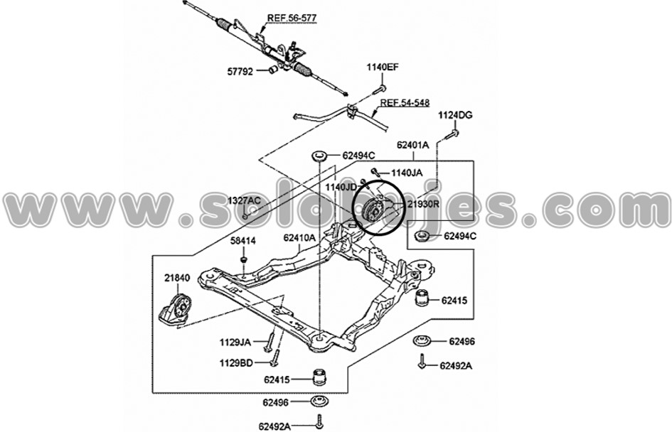 Soporte motor trasero Santafe 2004 catalogo