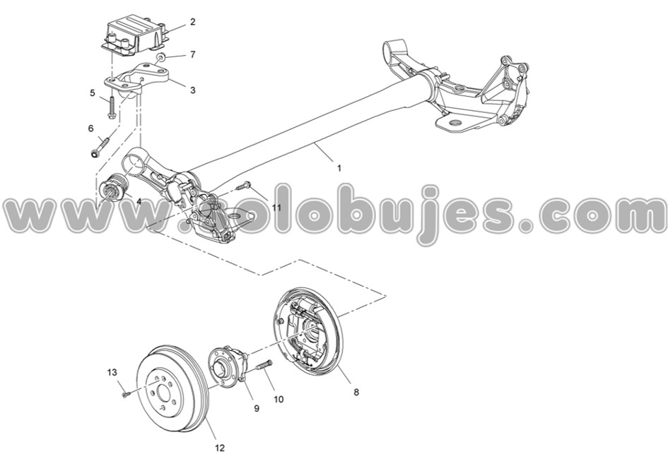 Buje puente trasero Cruze 2012 catálogo