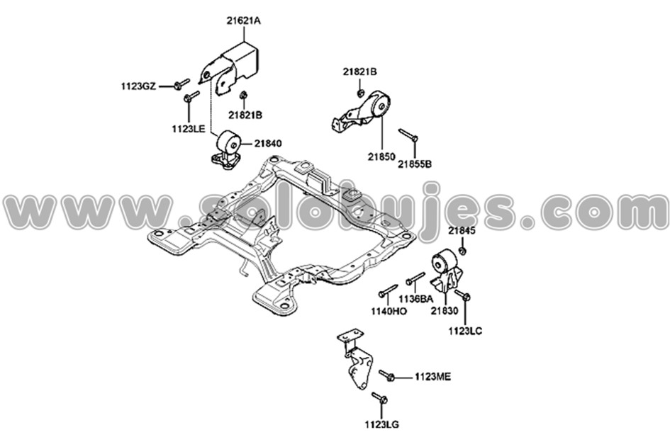 Buje soporte motor delantero Atos 1999 catalogo