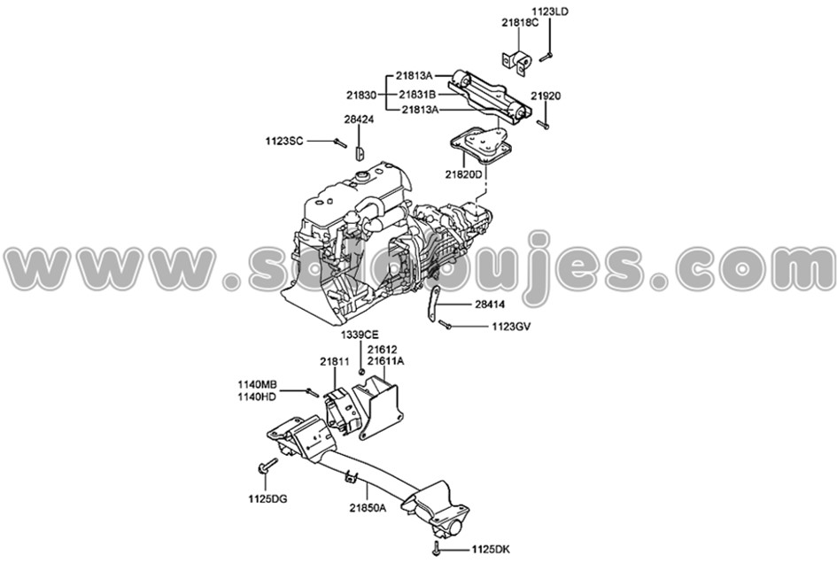 Bujes soporte caja Starex 2007 catalogo