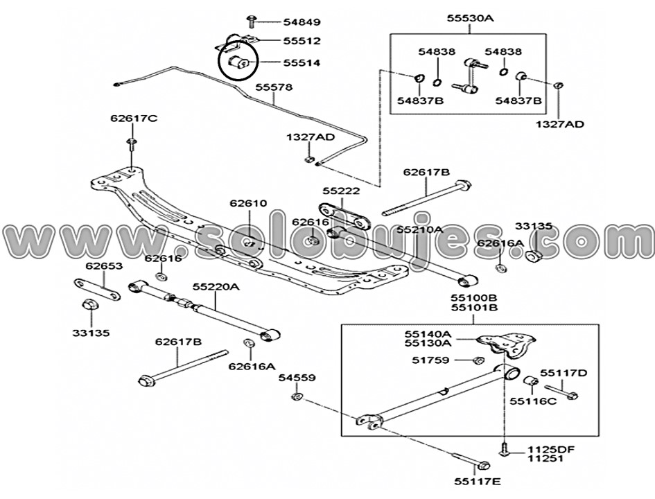 Cauchos estabilizadora traseros Elantra 2006 catálogo